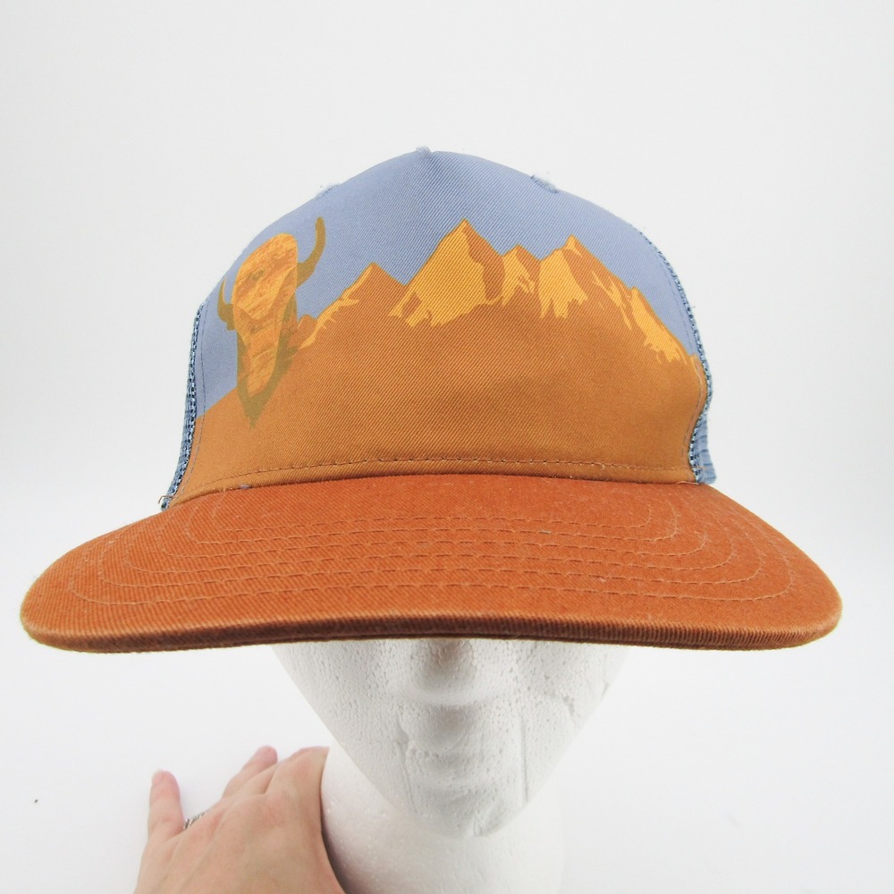 LOCALE Jackson Hole Mountain Graphic Trucker Hat Cap Buffalo Men's Snapback